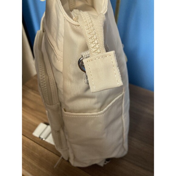Tote Messenger Bag Shoulder Bag Satchel Canvas White Cream Zipper Compts - Picture 7 of 16